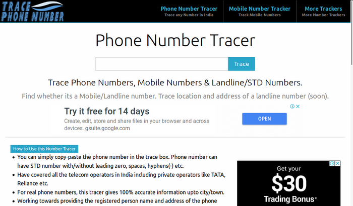 tracking phone number