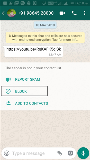 How to block a contact on WhatsApp?