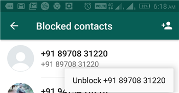 How to block a contact on WhatsApp?