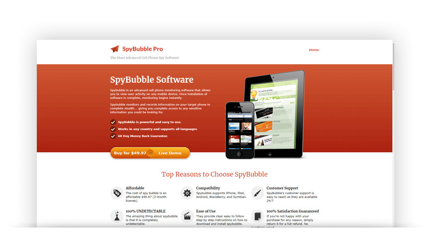 Spywares for iPhone - SpyBubble