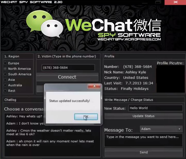 Part 3: Hacking WeChat Using WeChat Spy Software.